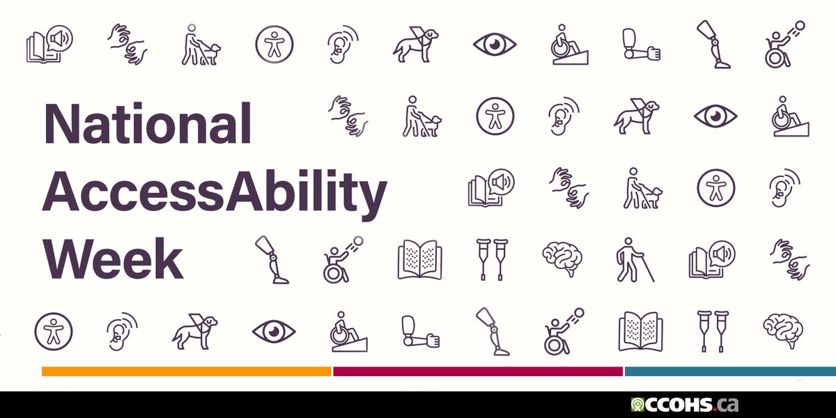 CCOHS's tweet image. This National #AccessAbility Week, let’s recognize the contributions of workers with disabilities and commit to working toward accessible workplaces for all.  ow.ly/egOy50OySiT #AccessibleCanada #NAAW