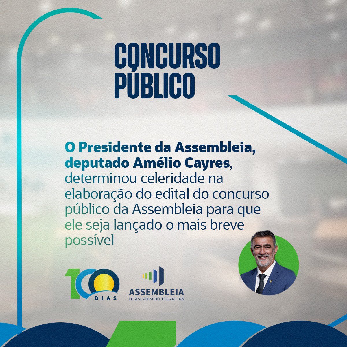 O concurso público da Assembleia foi um dos assuntos apresentado pelo Presidente da Casa, o Deputado Amélio Cayres, nesses #100Dias de legislatura.