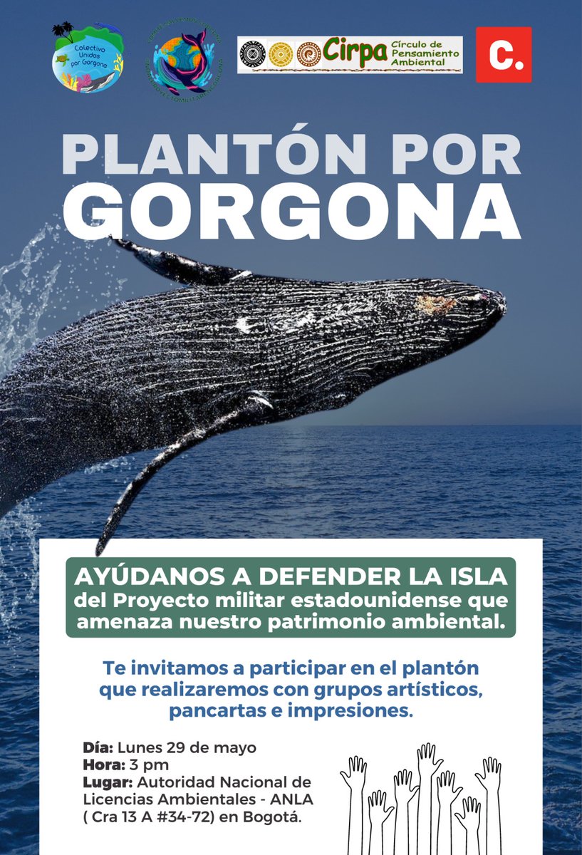 Los invitamos hoy a utilizar el HT #GorgonaEnLaANLA en todas sus redes sociales compartiendo sus opiniones sobre el proyecto para construir una Estación de Guardacostas e Instalar un radar estadounidense en el Parque Nacional Natural Isla Gorgona