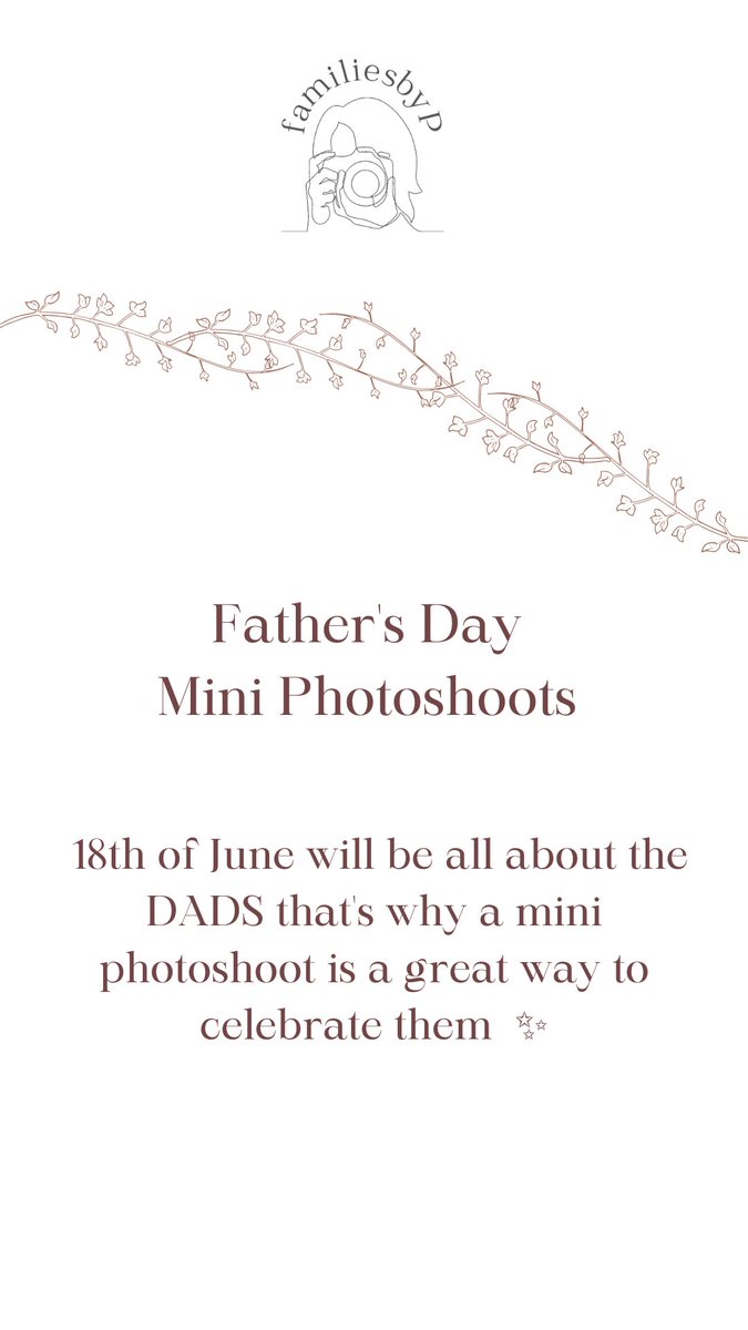 pavlvj's tweet photo. If you are ready to give the dad in your life the best Father’s Day present ever with a Father’s Day Photoshoot, please contact me for more information here or on Instagram @familiesbyp or at workinpaula@gmail.com #FathersDay2023 #FathersDay #fathersdaygift #fathersdaygiftideas https://t.co/WWWPQ9SnNz