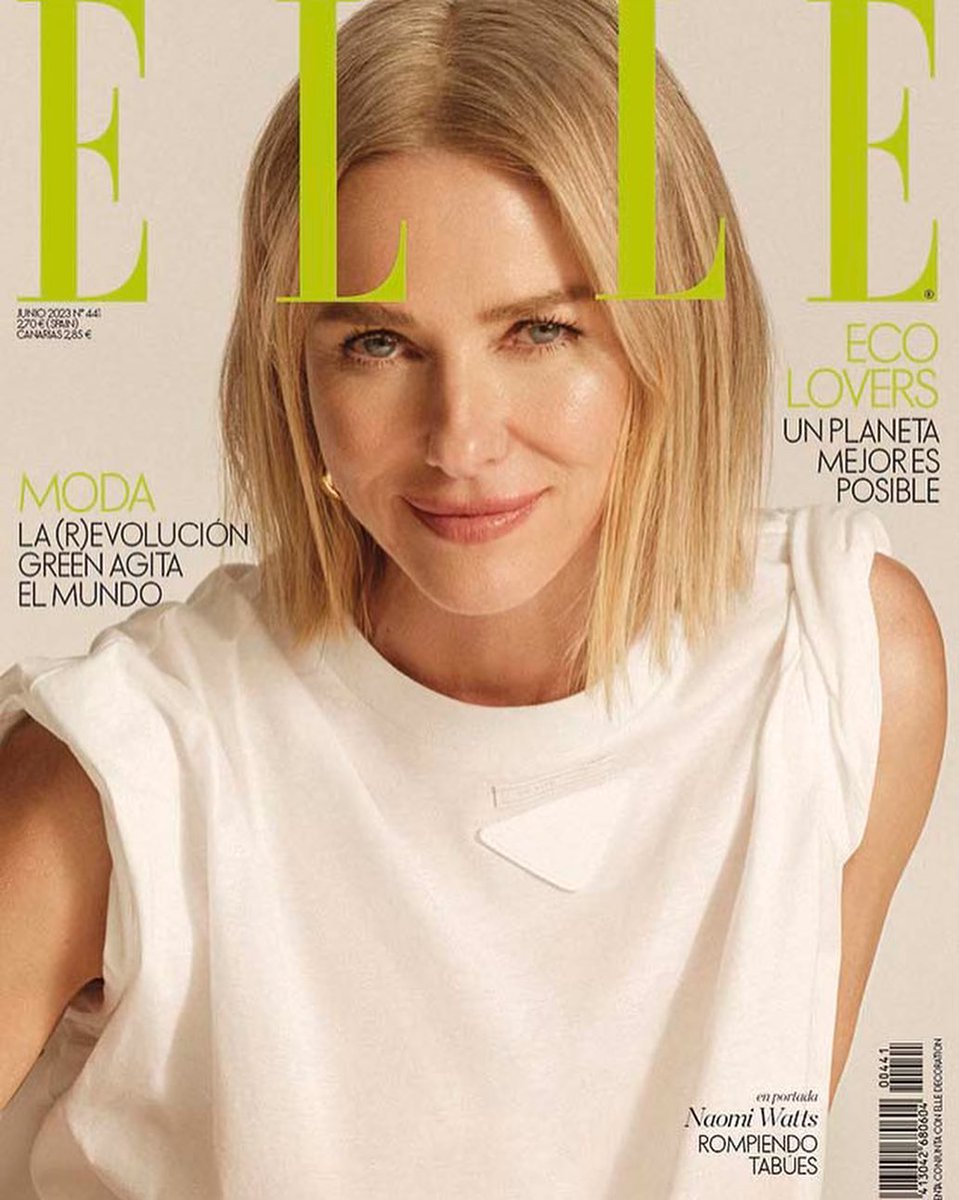 New Issue Alert! #NaomiWatts is cover star of the June 2023 issue of #ElleSpain. See the elegant cover story here bit.ly/3NbQsRz