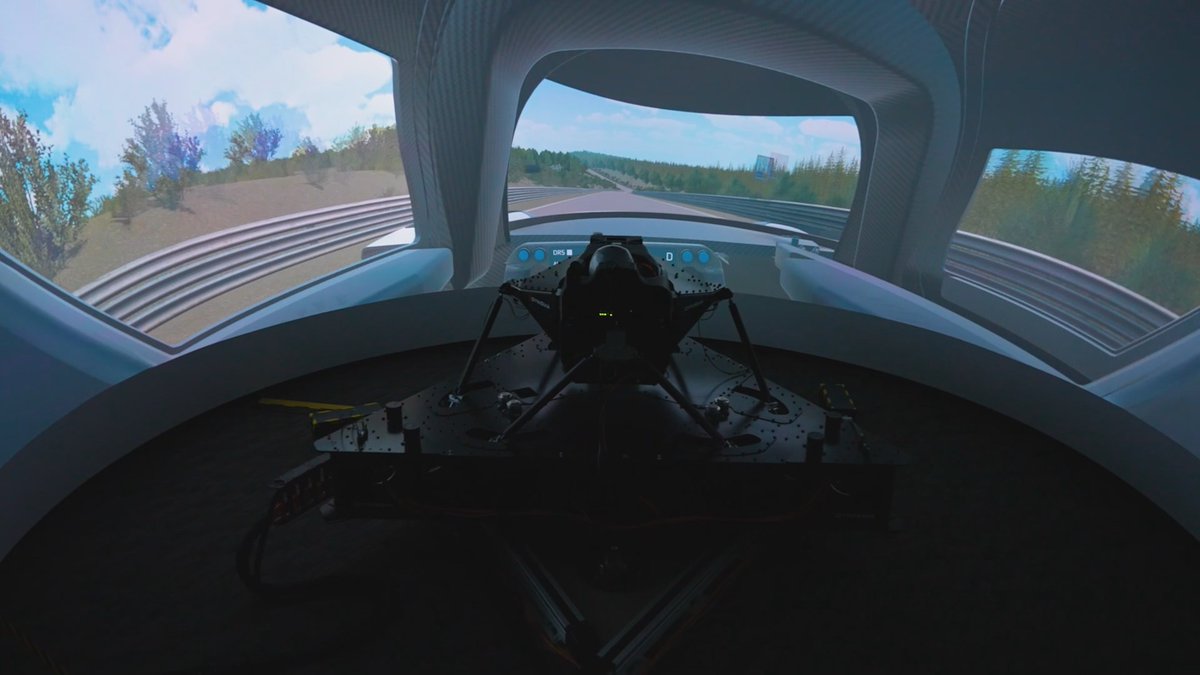 VehiclePhysics's tweet photo. Testing Vehicle Physics Pro in the Dynisma 6DOF motion simulators, using the same technology they provided to the @scuderiaferrari. These motion simulators offer an incredibly realistic experience! 🏎️✨
#VPPDev #Unity3D #MadeWithUnity #Simulation #MotionPlatform #VehiclePhysics #Ferrari