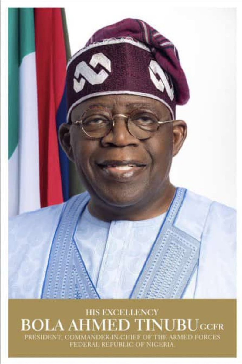 UgochiJaneTrump's tweet photo. Bola Ahmed Tinubu
President, Federal Republic of Nigeria

Welcome to Renewed Hope.

On this mandate I stand till 2031. https://t.co/e5V5TDzRs9