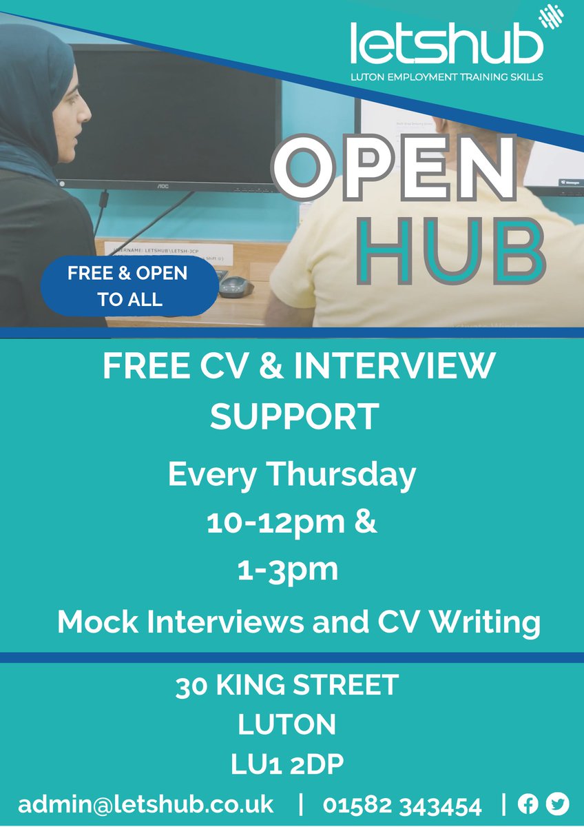 Do you need CV help?
If so head down to our centre and our staff will help with all your CV troubles!
#Luton #CVhelp
