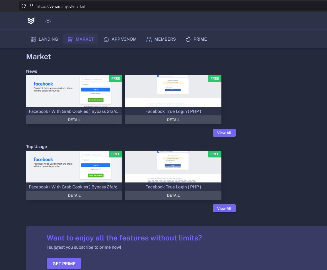 V3NOM: Phishing ters proxy sistemleri evilginx2 fake login 2fa bypass vs sayfaları barındıran kendi kişisel hesabınız üzerinden yönetilebilen domain host gerektirmeyen dolandırıcılık hizmeti açmış..