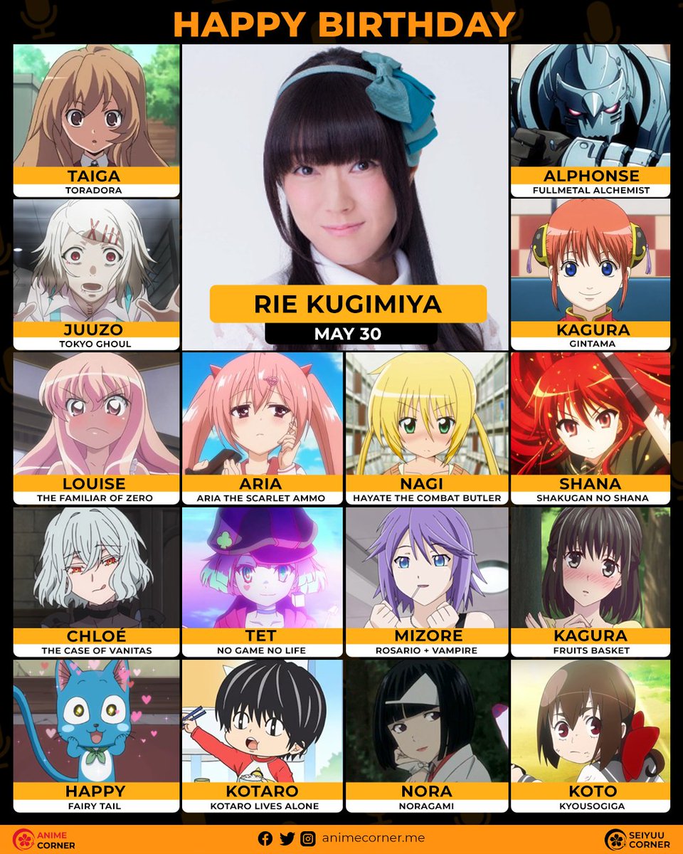 seiyuucorner's tweet photo. Happy 44th birthday to the Queen of Tsundere roles, Rie Kugimiya! 😍 🎉 🎂

Join us in wishing Kugyuu all the best @rie_k_0530

#RieKugimiya #釘宮理恵 https://t.co/fq9ln9ItZt
