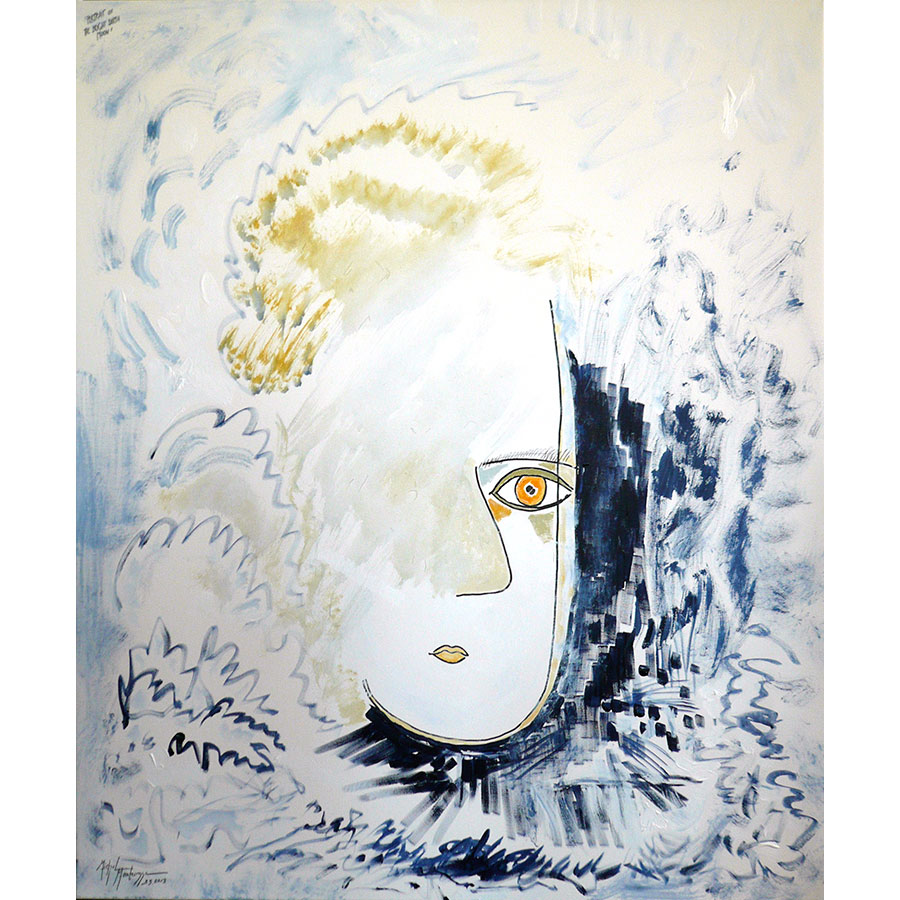 It's all about the Spirit of #Woodstock feeling - #art #painting by Michel #Montecrossa 'Portrait Of The Bright Earth Moon' #moon #earth #portrait #inspiration #Kunst #contemporaryart #shareart #SpiritofWoodstock #rtItBot #MuseBoost