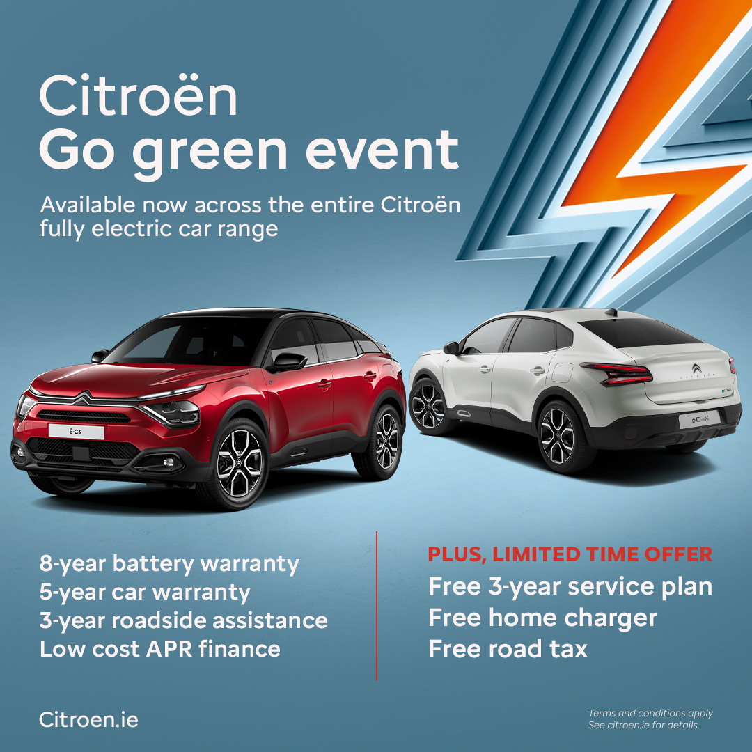 FerrybankMotors's tweet photo. Save the planet (and your wallet) with this limited offer on all CitroΓ«n electric cars from our showrooms today! Going green has never been more electrifying.
π 053 9122544 https://t.co/2DH9ADiOTp #newoffer #232 #citroen #ev #greenmotoring #gogreenevent https://t.co/Nen31nFu6w