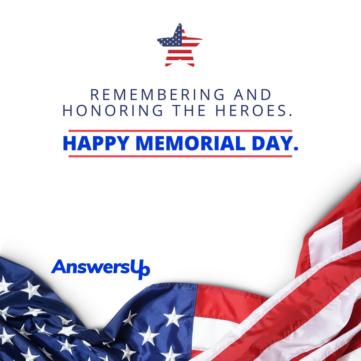 AnswersUp's tweet photo. On this Memorial Day, we join together to remember and honor the brave men and women who have made the ultimate sacrifice in service to our country. Their courage and selflessness have shaped our nation's history and continue to inspire us all.
.
#MemorialDay #RememberingHeroes https://t.co/t3M5YcuG0O