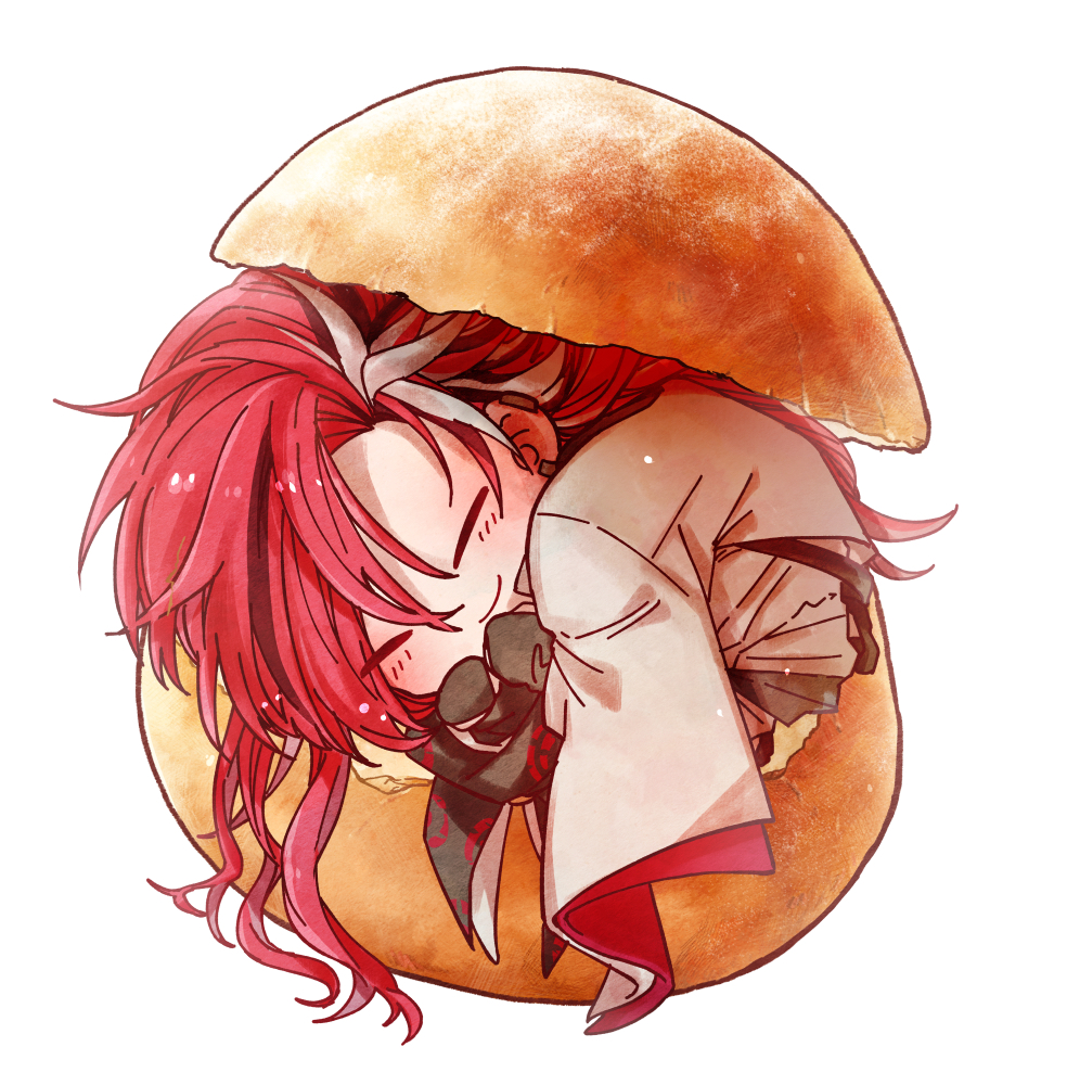 red hair white jacket 1boy long hair jacket male focus white hair  illustration images