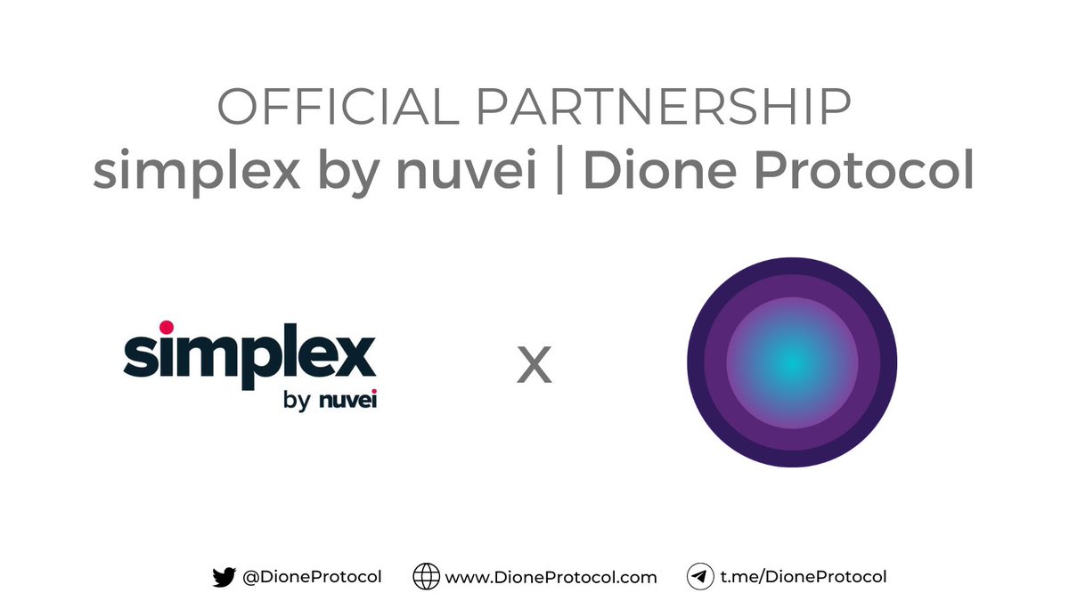 Fiat on-ramps boost crypto adoption by enabling easy fiat-to-crypto conversion, promoting accessibility, liquidity, integration with traditional finance, partner onaboarding, compliance &amp; stability. 

$DIONE announces our partnership with one of the leaders: <a href="/SimplexCC/">Simplex</a> by <a href="/Nuvei/">Nuvei</a>.