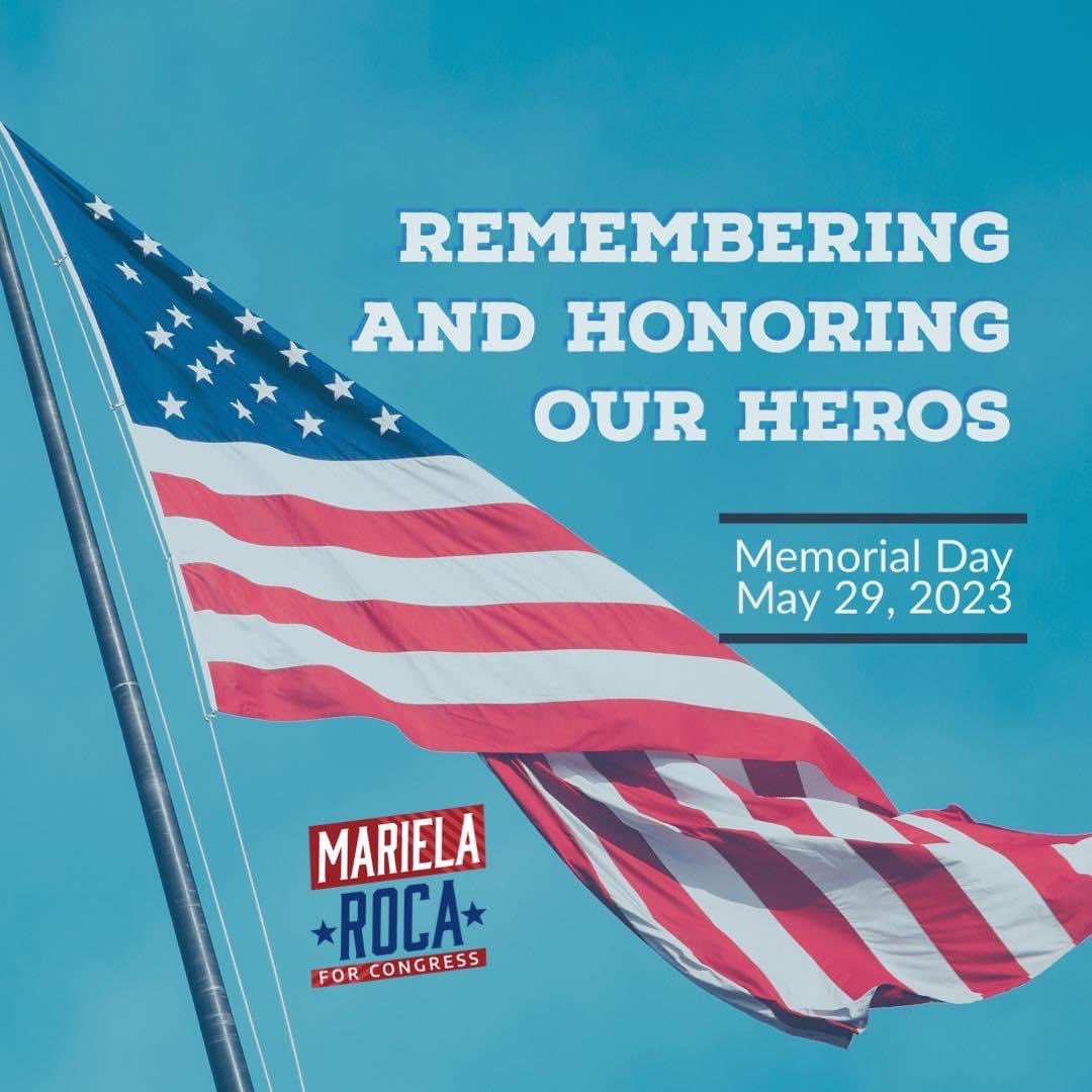 As we spend time with our families this Memorial Day let’s not forget about the military servicemen and servicewomen who paid the ultimate sacrifice for this country. Today we remember and honor our heroes who fought and died for our freedom. 🇺🇸

#rocaforcongress #MD06