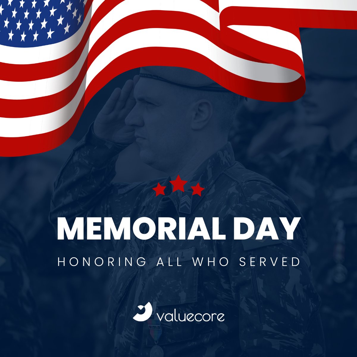On this Memorial Day, let us remember and honor the brave men and women who gave their lives in service to our nation.

#ValueCore #MemorialDay