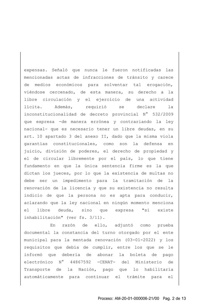 LukesStrike's tweet photo. FALLO QUE DECLARA INCONSTITUCIONAL DECRETO QUE SUPEDITA LA RENOVACION DE LICENCIA DE CONDUCIR A LIBRE DEUDA DE MULTAS (hilo) https://t.co/CxUlzb2lRZ