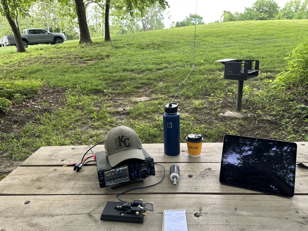_WI5D's tweet photo. About to activate K-1796 Weston Bend State Park. Just a few contacts away from a Kilo. #cw #pota #parksontheair https://t.co/07UoKMGdfc