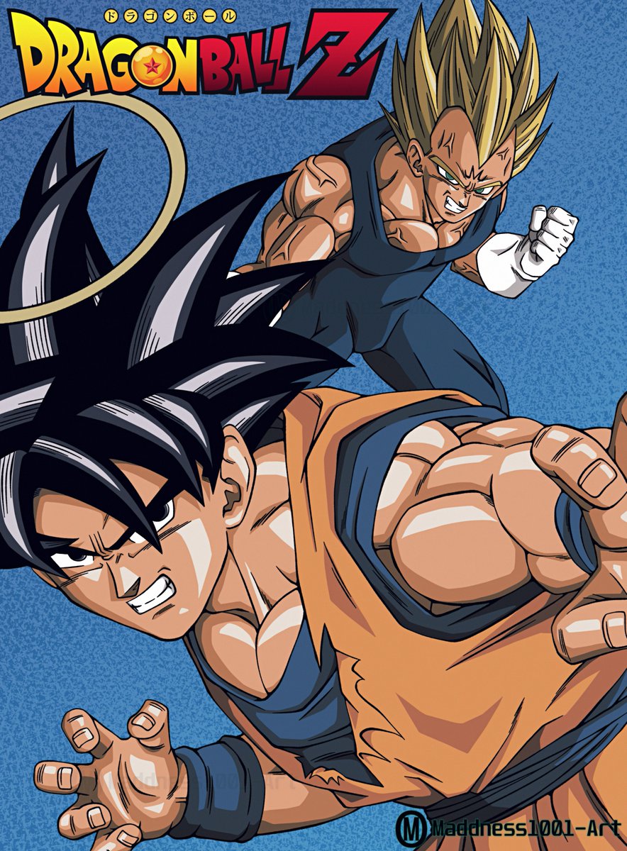 MaddnessArt's tweet photo. Lately I've been very disappointed with the quality of Dragon Ball's promo art (2023 calander for example). So I just took matters into my own hands. Here's my latest poster for Dragon Ball Z's Buu arc, Goku vs Majin Vegeta.#goku #vegeta #dragonball #dragonballZ #dragonballsuper https://t.co/SYKnK9ZCX7