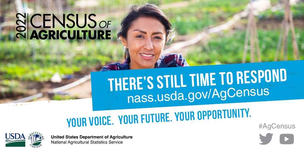 May 31 is the last day to participate in the @usda_nass #CensusofAgriculture. Big or small, 🌱or 🐖 , 🧅 or 🦪, if you generated over $1,000 annually, we need to hear from you. Your input helps all of #Virginia, so complete your #AgCensus today! ow.ly/lit750Oy3kj