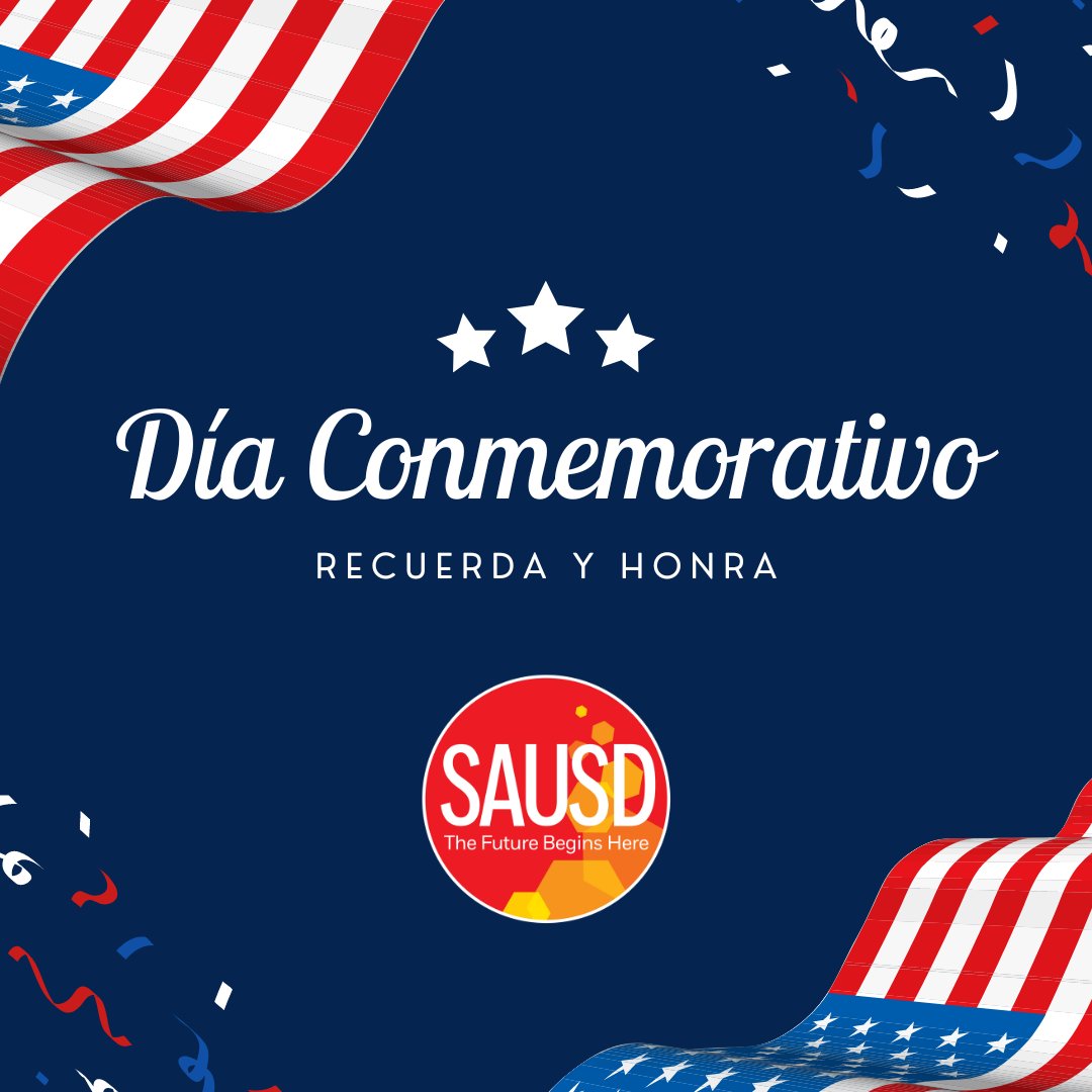 This #MemorialDay, #SAUSD pays tribute to those who made the ultimate sacrifice for our country. We are forever grateful for their courage, dedication, and selflessness. 🙏
#WeAreSAUSD #SAUSDBetterTogether