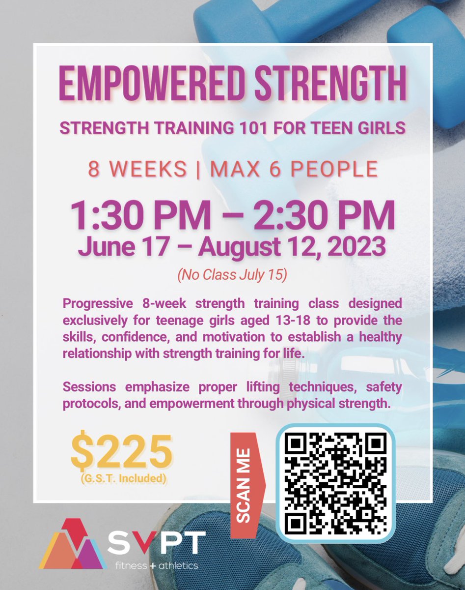 Do you know a teen girl who wants to learn some strength training basics and build confidence? ⬇️⬇️⬇️ <a href="/SVPTFitness/">SVPT Fitness</a>