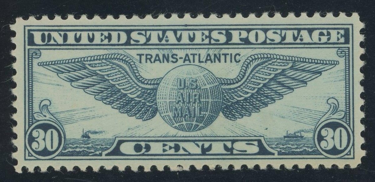#philately #stamps Stamp of the day.
USA C24 - 30 cent Winged Globe airmail issue of 1939.