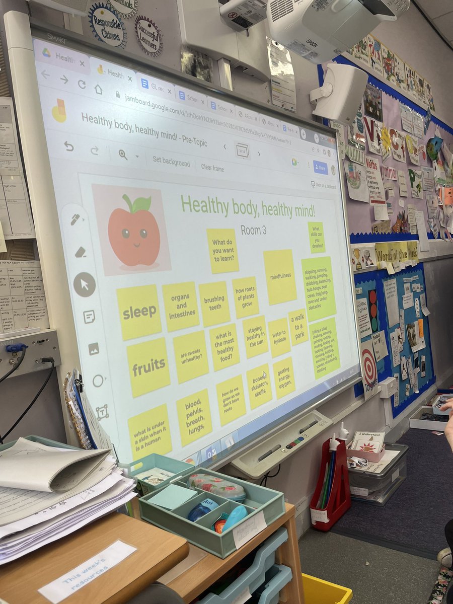 MissBruce00's tweet photo. Completing our pre topic Jamboard for our new expedition ‘Healthy body, healthy mind’ . There are lots of things we want to find out about in Room 3! @woodside_school @VLWoodside @WoodsideRRS https://t.co/LuQTiCYIFZ