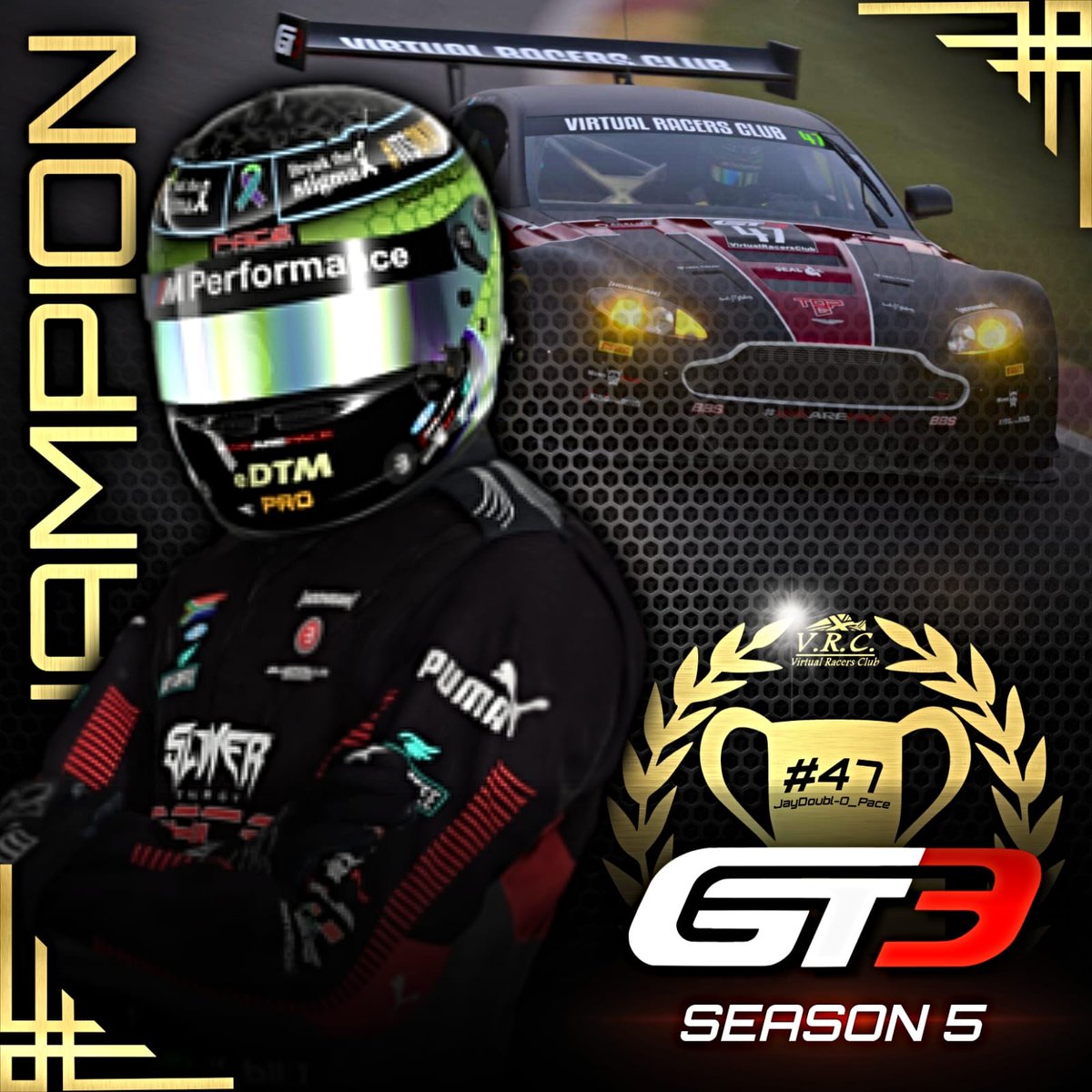 A bit of a late post. SHOUTOUT to <a href="/OhItsMikeLowrey/">MΛƬƬΉΣЩ GӨПIЩΣ II</a> and <a href="/Manshil2/">Manshil</a> for claiming P1 and P3 in the Virtual Racers Club GT7 Endurance Series.

#WeArePace
#SlayerEnergy
#DeathToDull