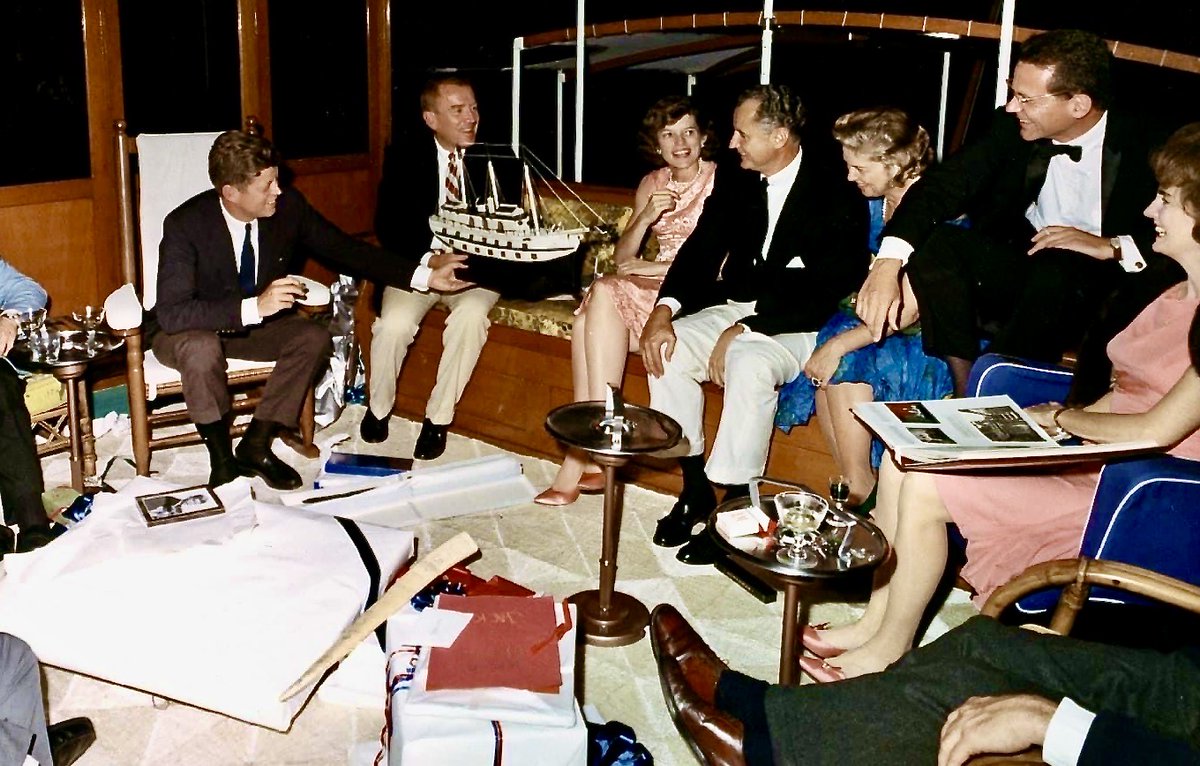 JFK's final (46th) birthday, aboard Presidential yacht Sequoia, sixty years ago tonight: