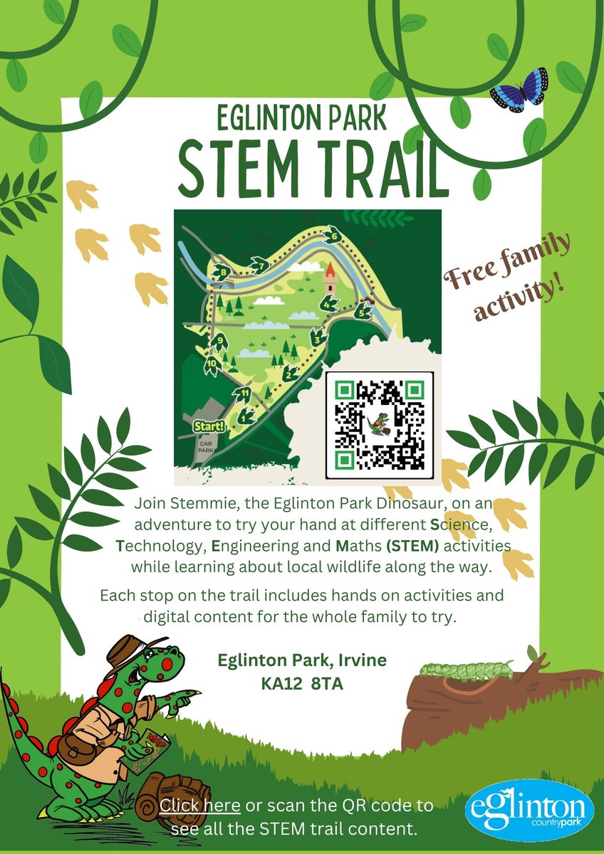 Get along to Eglinton Park to try out the new STEM trail. There are activities and information to engage the whole family. 
Keep your eyes peeled over the coming weeks for some exciting art installations along the trail. 
<a href="/CassellsAngela/">Angela Cassells</a> <a href="/NAC_Education/">North Ayrshire Education</a> <a href="/EglintonPark/">Eglinton Country Park</a> <a href="/EdScotLfS/">EdScot LfS</a>
