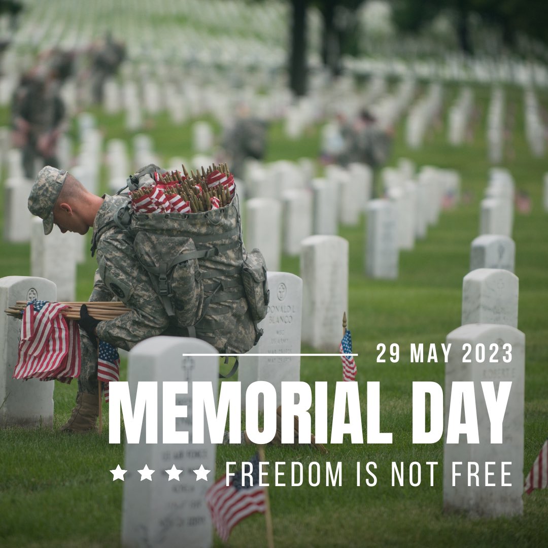 Today, we honor the courageous men & women who gave what President Lincoln called “the last full measure of devotion.” It is only because of the brave Americans who have stood ready to pay the ultimate sacrifice in defense of the U.S. that our nation endures.

Freedom is not free