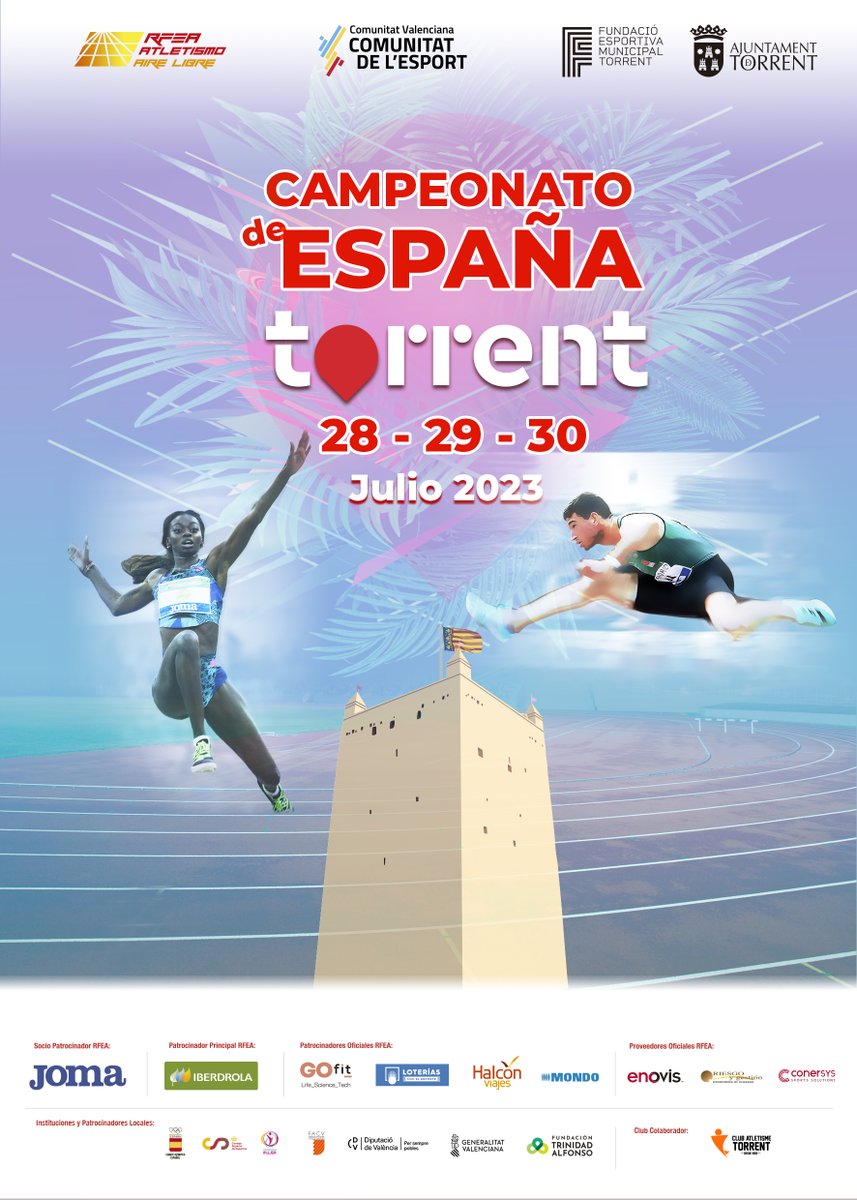 atletismoRFEA's tweet image. 🔐 El próximo 28 de julio, ¡𝗡𝗢𝗦 𝗩𝗘𝗠𝗢𝗦 𝗘𝗡 𝗧𝗢𝗥𝗥𝗘𝗡𝗧!

🎟️🎟️ Ya a la venta los abonos para el #CEatletismo que se celebrará en la localidad valenciana del 28 al 30

6⃣ sesiones del mejor atletismo 🇪🇸 ¡desde 18 euros!

➡️ bit.ly/EntradasCEatle…