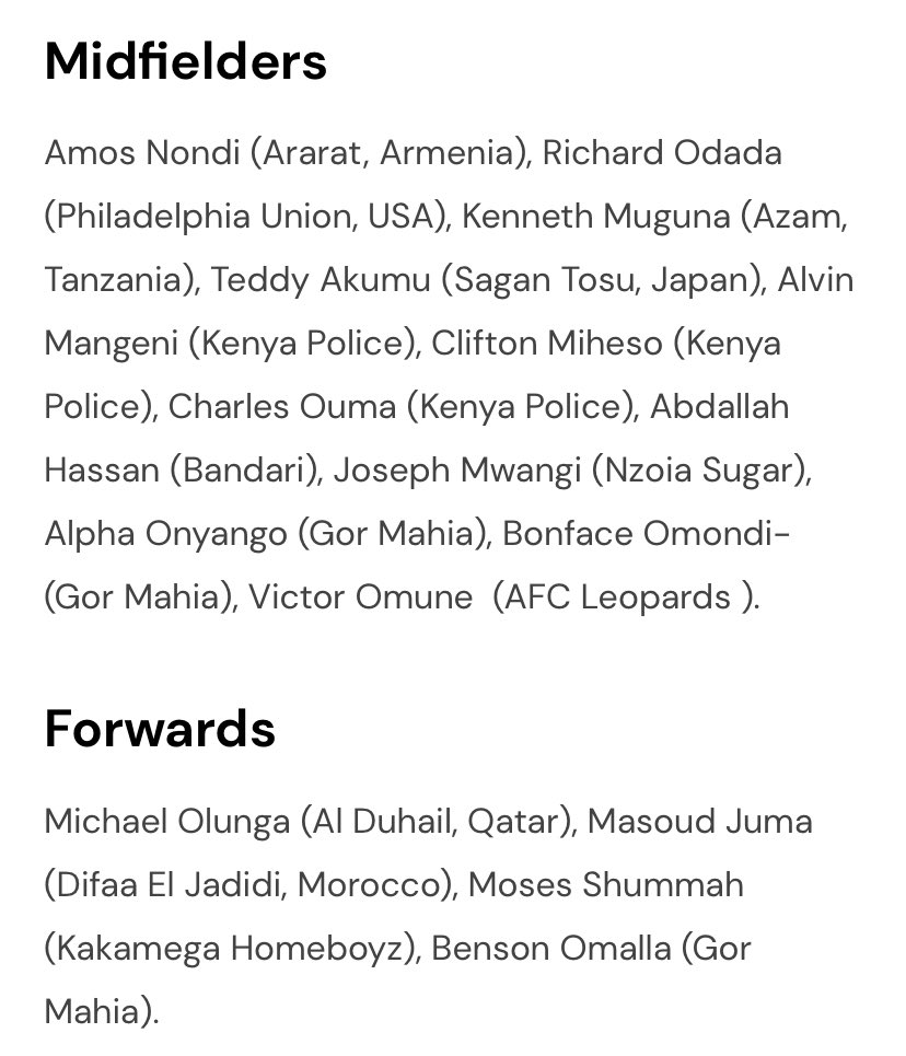 Kefootball_ on X: Harambee Stars Coach Engin Firat has unveiled the  provisional squad for the Four Nations Tournament, scheduled to be held in  Mauritius from June 11th to June 18th, 2023. #kefootball #