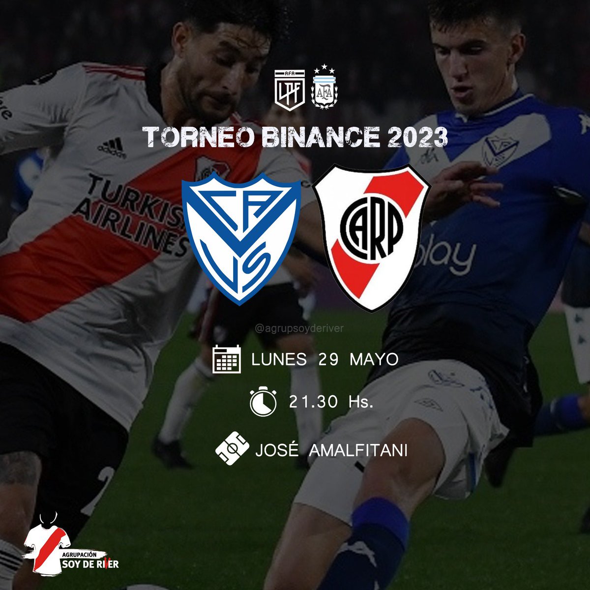 m_gendra's tweet image. 𝗛𝗢𝗬 𝗝𝗨𝗘𝗚𝗔 𝗥𝗜𝗩𝗘𝗥
El Millonario visita al Fortín!

⚽ Vélez Sarsfield 🆚 River Plate
🏆 Fecha 18 Torneo de La Liga
📆 Lunes 29 mayo
🕑 21.30 Hs.
🏟️ José Amalfitani
🔎 Fernando Echenique
📺 ESPN Premium

#soyderiver #riverplate #hoyjuegariver #ligadecampeones #ligaafa