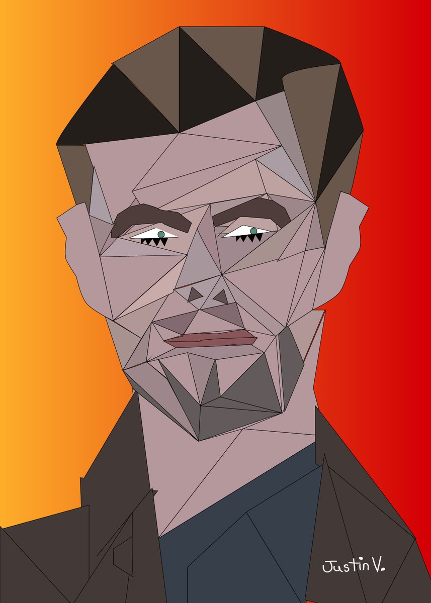 JKVTheArtist's tweet image. My own version of Chris Hemsworth (used triangles and other shapes) #digitalart #adobecc #triangleart