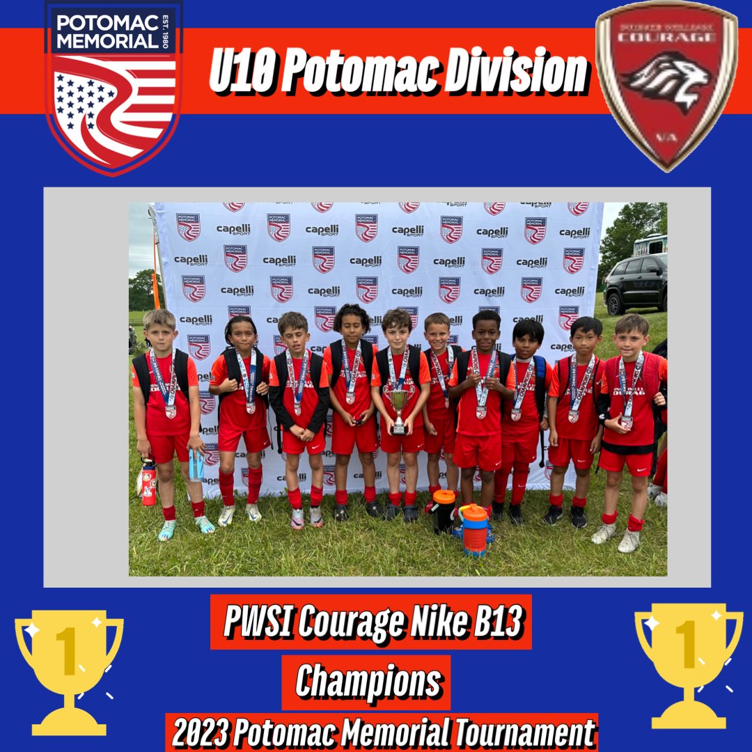 PotomacTourney's tweet photo. First sets of results are in! Congratulations to @achilles_fc @paragonfutbol @pwcourage @bethesdasoccerclub (not pictured), and @st.maryssoccer (not pictured). #potomactourney #championshipmonday https://t.co/0JoqyGDtBD