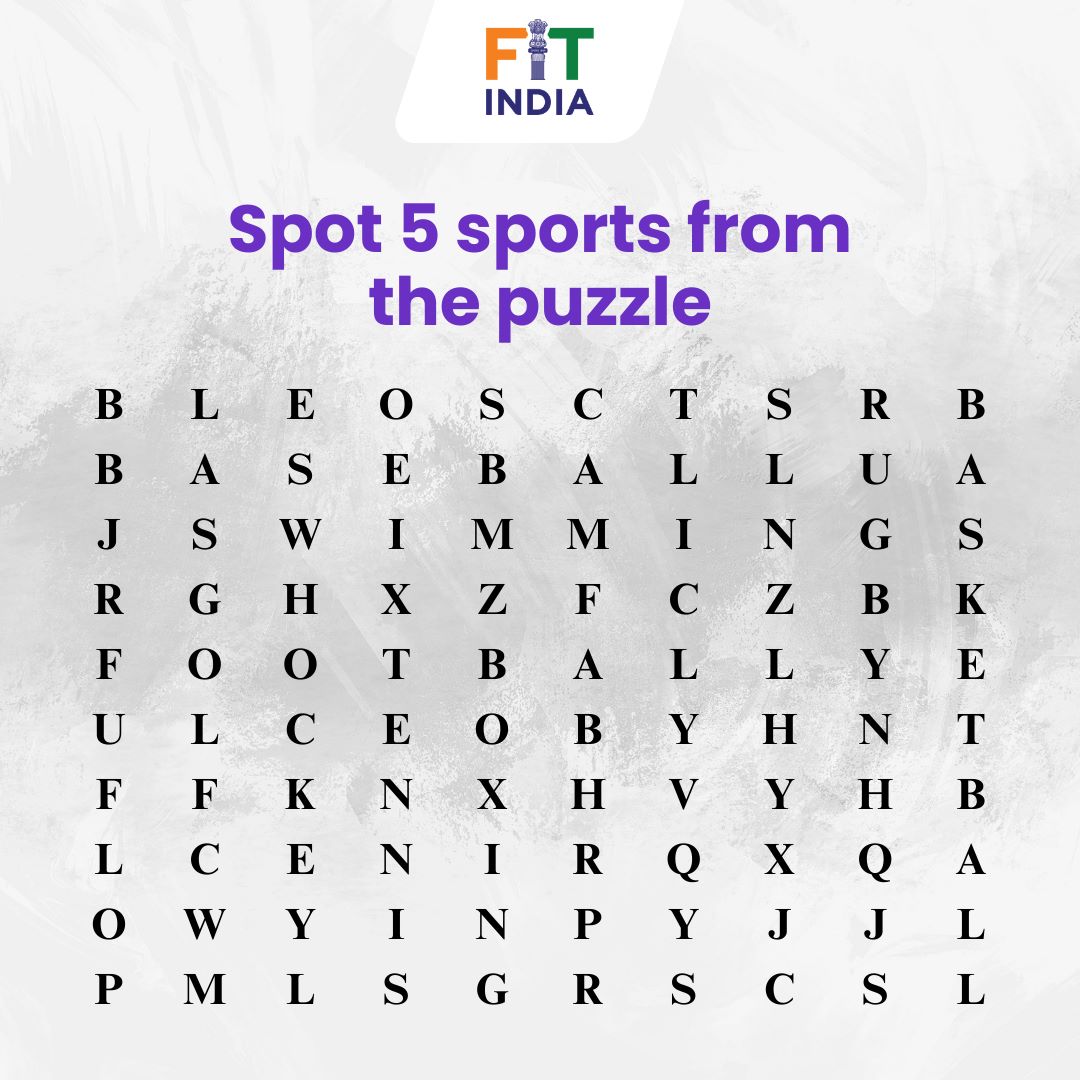 FitIndiaOff's tweet photo. Are you a genius? Let's play this brain storming game. 
Pick the maximum sports from this puzzle and share your answers in the comments box.#fitness #puzzle #letsconnect #goextramile @ianuragthakur @NisithPramanik @IndiaSports @ddsportschannel @airnewsalerts https://t.co/hLfeg9Ikaf