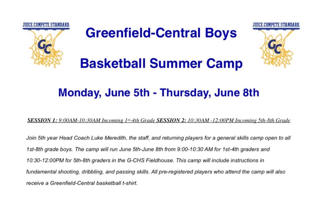 GC JUICE summer basketball camp begins in exactly one week- see you next Monday, June 5th! 🧃🏀

Sign up today:
public.eventlink.com/registrations?…