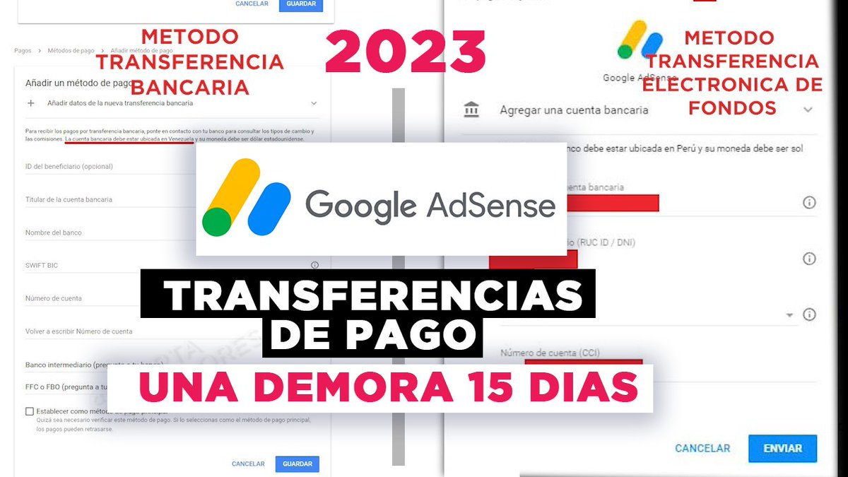 AlertaCreadores's tweet photo. #youtubers Google adsense cuenta con 2 tipos de transferencia bancaria para recibir el dinero de nuestra monetizacion, pero estas pueden variar en el tiempo y e impuestos, todo en ➡ https://t.co/ktnCKM2G9O
#adsense #pagosadsense #tipsyoutube #tipsadsense #trucosadsense https://t.co/ipywOQTtxE