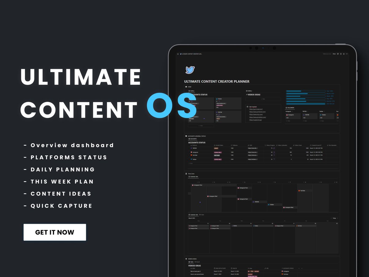 osama_latrache's tweet image. GIVEAWAY ALERT! 📢

🔥 Win access to 𝗨𝗟𝗧𝗜𝗠𝗔𝗧𝗘 𝗖𝗢𝗡𝗧𝗘𝗡𝗧 𝗢𝗦 Boost your productivity and level up your content game📈

Next 42 hrs, it's FREE!

To get it: 

1. Follow me (so I can DM you) 
2. Retweet this tweet 
3. Like &amp;amp; Reply "OS"

#entrepreneurs #ContentCreator