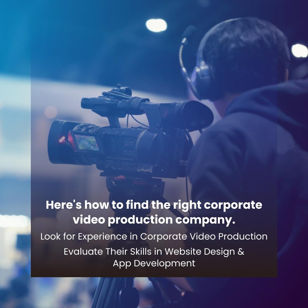 Here's how to find the right corporate video production company.
-Look for Experience in Corporate Video Production
-Evaluate Their Skills in Website Design & App Development

#CorporateVideoProduction #FloridaVideoProduction #VideoProductionCompany #VideoStudioRental