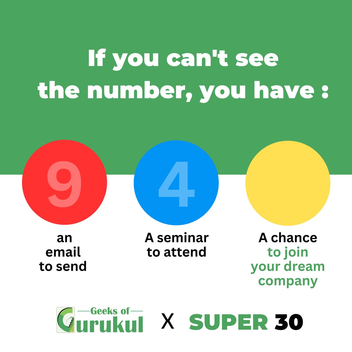 If you can't see the number, you have:
Geeks of Gurukul * Super 30
#AItools #ArtificialIntelligence #MachineLearning #DataScience #coder #fulltime #development #learning #education #website #web #websitedesigner #stack
#NeuralNetworks #RoboticProcessAutomation #AIAssisted #Smart