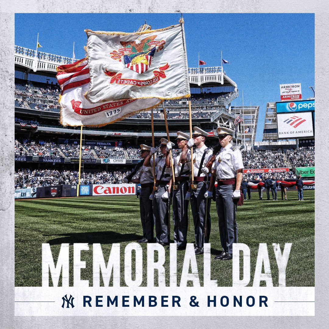 Yankees's tweet photo. Today, we remember and honor those who courageously gave their lives for the freedom of our nation. https://t.co/7sVdq3OYbT