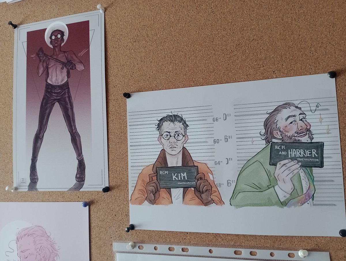 I was just printing some new art i did and pinning it into my corkboard, but then i realized what happen to be besides one another...

I think i'm gonna keep it that way.
#DiscoElysium