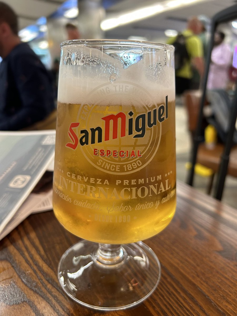 Having a pint in Gatwick Airport. Got me thinking about what the best kind of pint is. Airport pint is up there, obviously. First pint at a summer wedding? The anticipatory solo pint while waiting for a mate on a Saturday afternoon? Impromptu after-work pint on a Thursday?