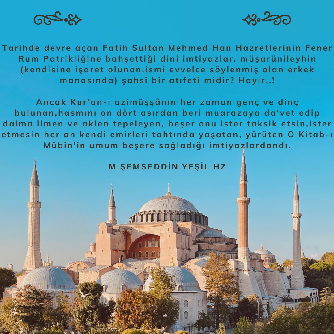 Bir tarih yaparsın üç kişi kabûl eder, bir de tarih yaparsın bütün kâinat kabûl eder, ona tarih denir.
ŞEMSEDDİN YEŞİL HZ 
#Fetih1453 #istanbulunfethikutluolsun #islam #fethinmanası