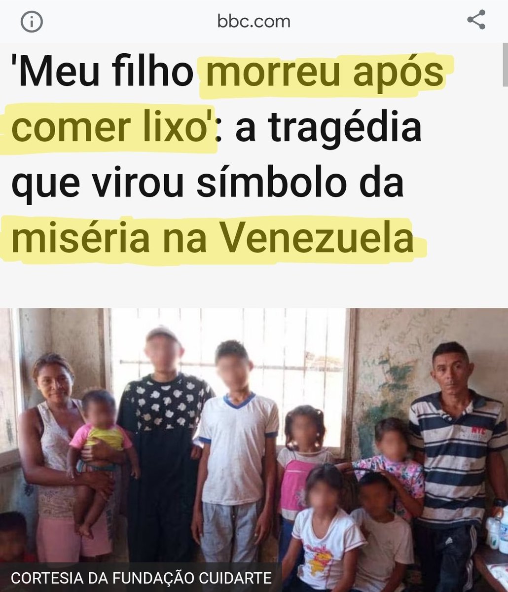 Mais de 7 MILHÕES de venezuelanos já fugiram dessa situação, em que estão morrendo por COMER LIXO.

É o sangue dessa gente que está nas mãos dos veículos de imprensa e dos políticos de esquerda, que hoje fazem vista grossa para a visita deste ditador sanguinário ao Brasil hoje.