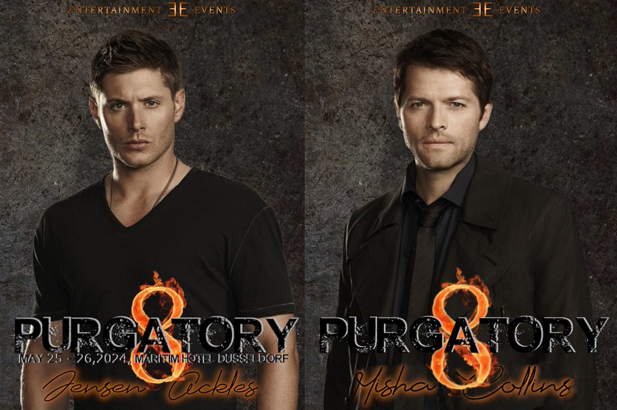 Wanna get rid of your con blues? Buy a ticket for #Purgatory8 on May 25-26th, 2024 at Maritim Hotel Dusseldorf and meet JENSEN ACKLES 🔥 MISHA COLLINS (more guests TBA!)

Tickets: eventbrite.de/e/purgatory-8-… (more ticket batches will be available soon!)

@mishacollins @JensenAckles