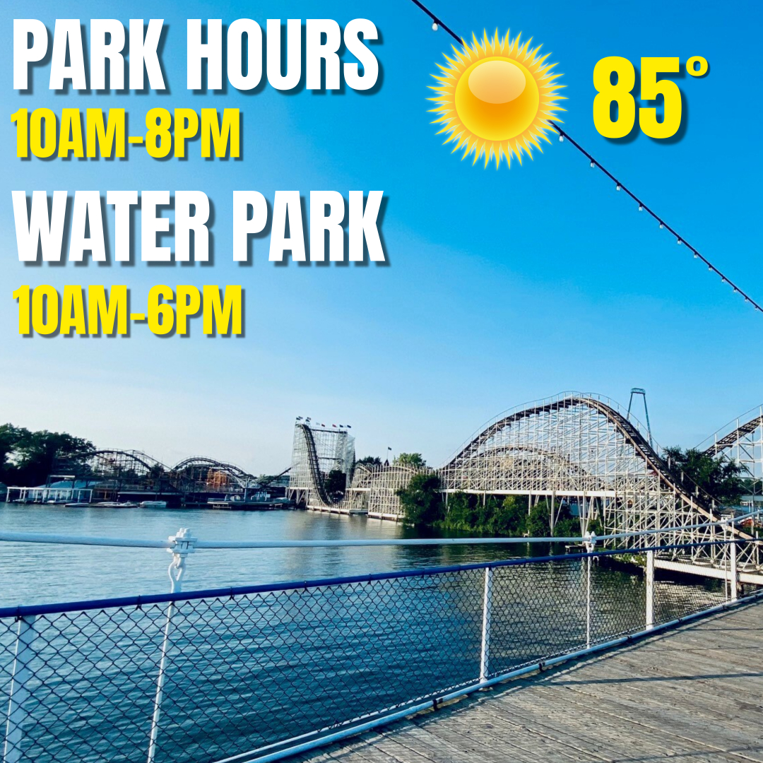 Weather looks beautiful today!

Park Hours - 10am - 8pm
Water Park 10am - 6pm

#indianabeach #idealbeach #koa #camping #amusementpark #waterpark #memorialday #summer #swimming #rollercoasters #funintheson #theresmorethancorninindiana #shaferqueen #lakeshafer