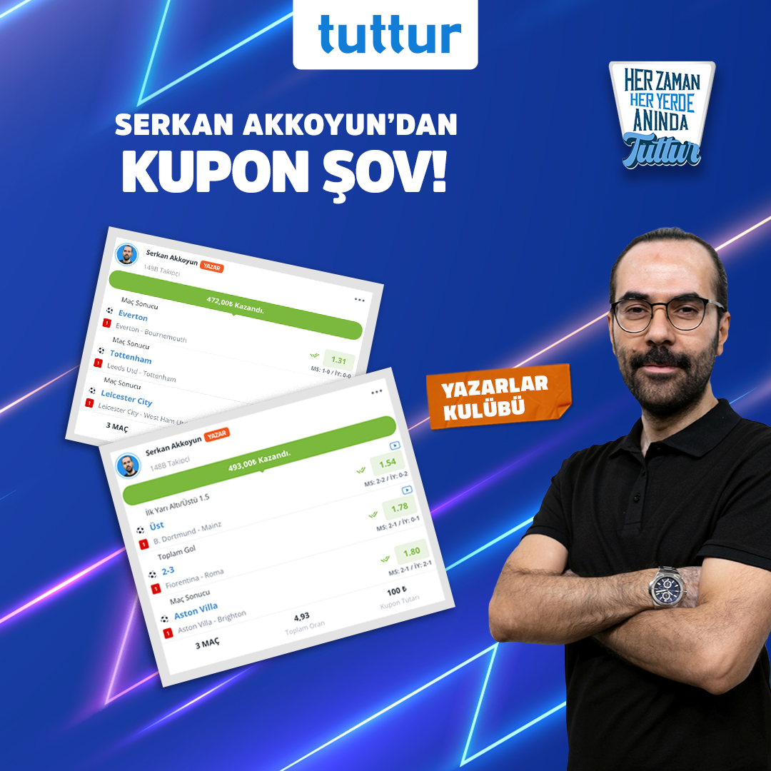 🔥Yazarlar Kulübü'nde şov devam ediyor!

👏@serkanakkoyun_ tutturduğu iki kuponla hem kazandı hem takipçilerine kazandırdı!