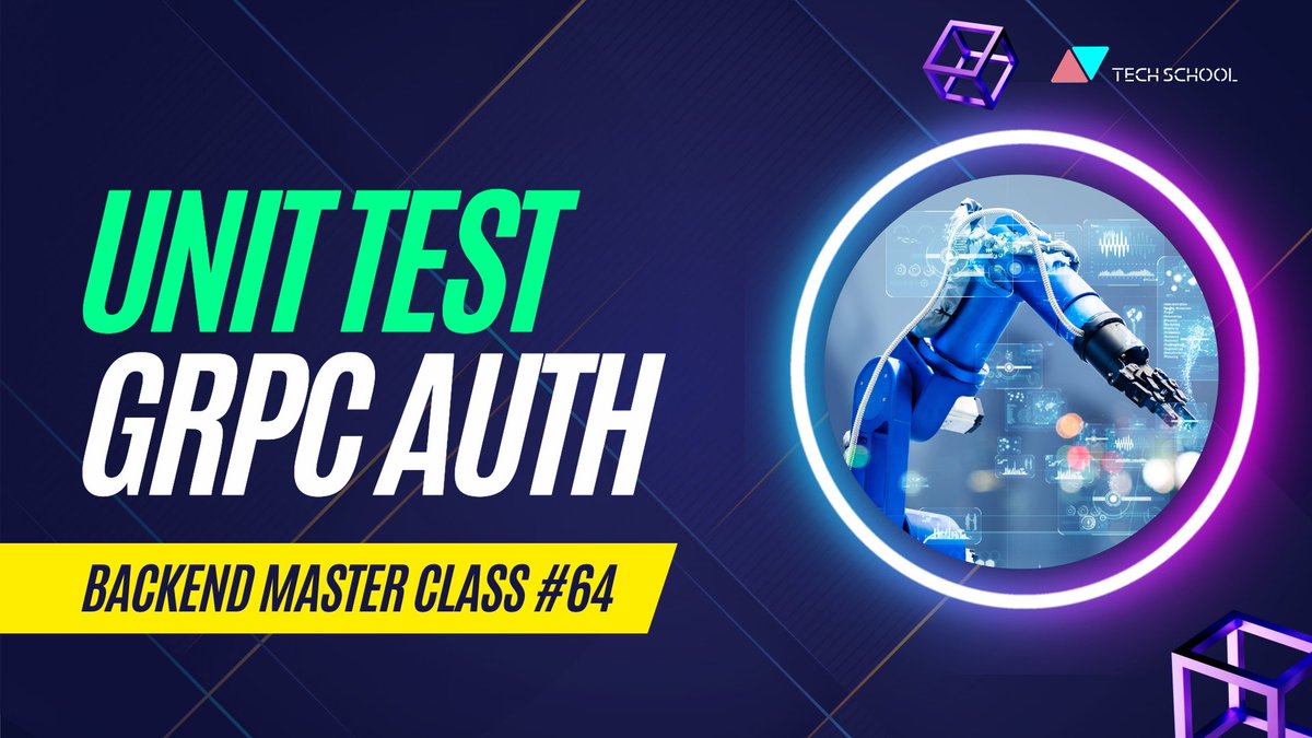techschoolguru's tweet image. In this lecture 👉 youtu.be/MI7ucbAlZPM, we will learn how to write unit tests for a gRPC API that requires authentication (access token).
Full series playlist: bit.ly/backendmaster
Tech School&apos;s home page: bit.ly/m/techschool
#golang #grpc #testing