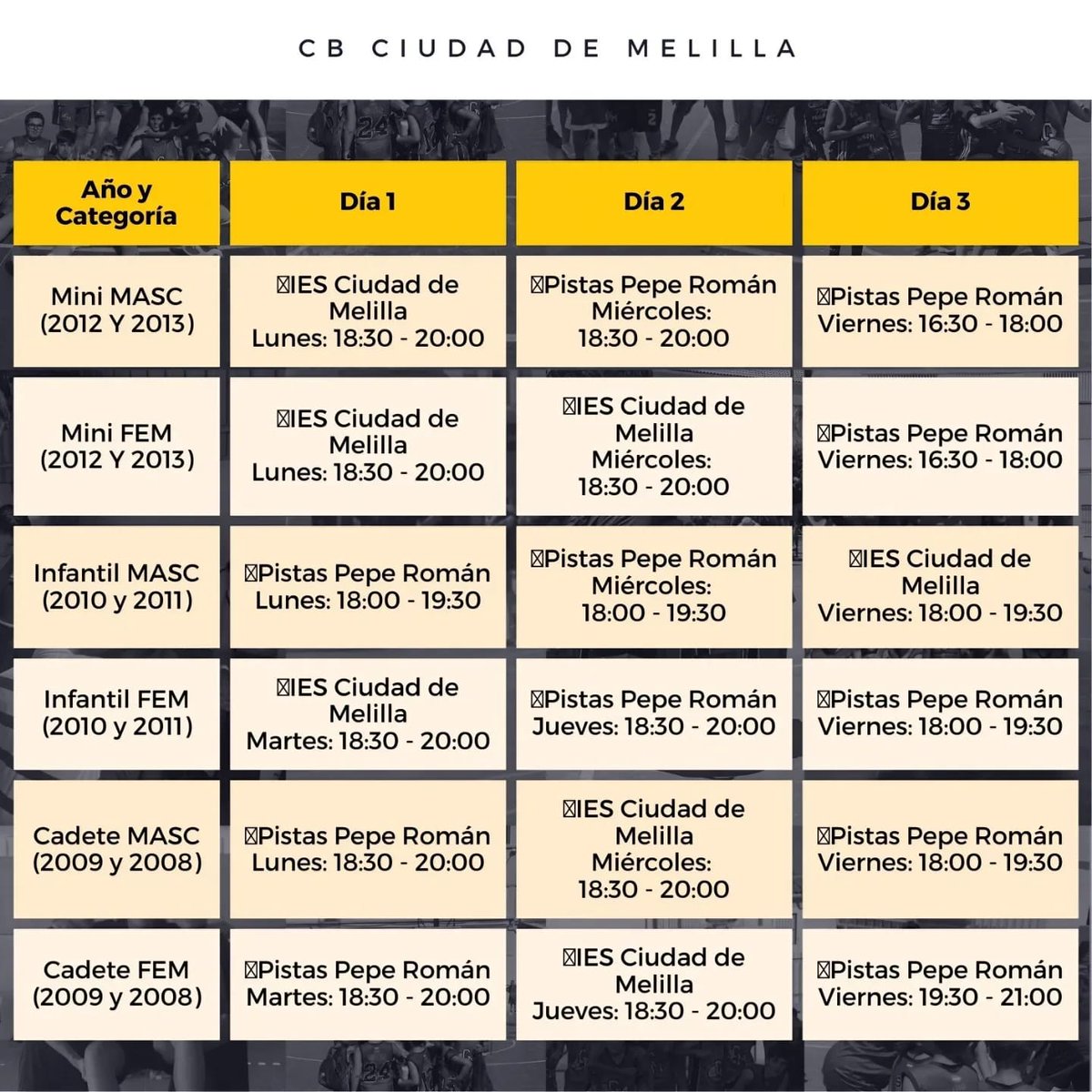 CBCiudadMelilla's tweet image. Recordad que hoy comienzan nuestras jornadas de puertas abiertas para todo aquel que quiera probar con nosotros. Sin compromiso alguno. Sólo se pide muchas ganas de pasarlo bien y de disfrutar del 🏀!!!
#SomosBaloncesto🖤💛